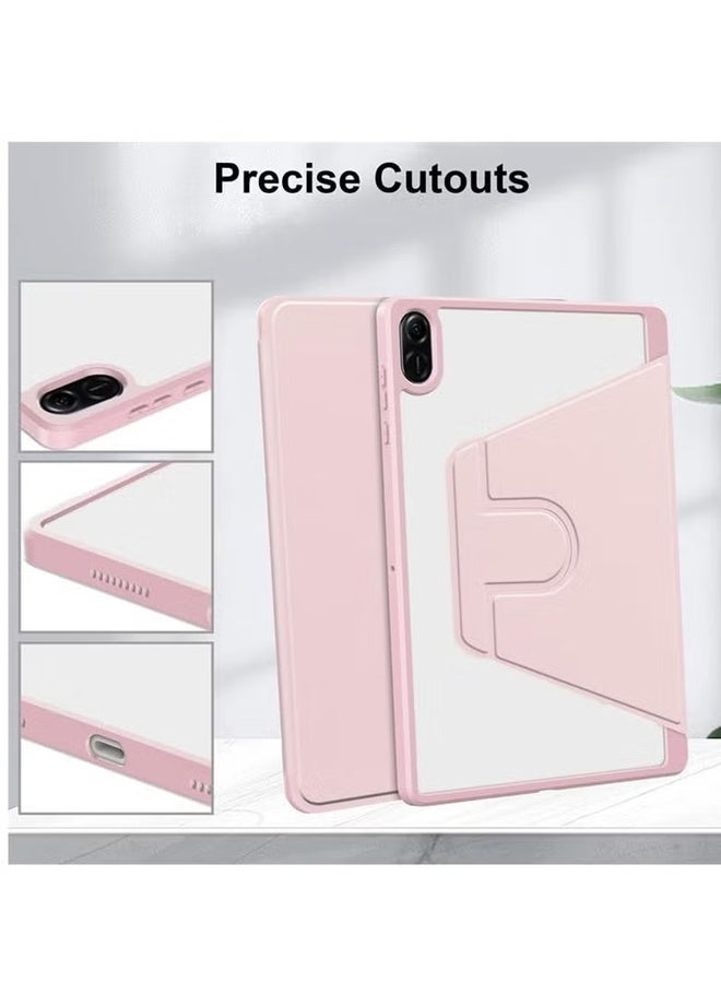 dida-cosmos Clear Back Case Compatible with Honor Pad X8a 11-inch 2024, 360 Degree Swivel Stand Flip Smart Cover Auto Sleep/Wake Case For Honor Pad X8a Tablet (Pink) - Image 3